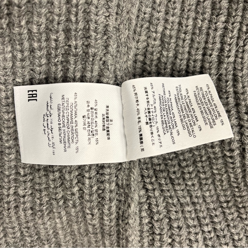 Dries Van Noten Grey Wool Alpaca Sleeveless Mock Turtleneck Oversize Sweater S - Picture 6 of 6